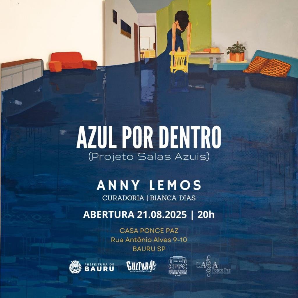 Exposição “Azul por Dentro” de Anny Lemos chega à Pinacoteca de Bauru em agosto