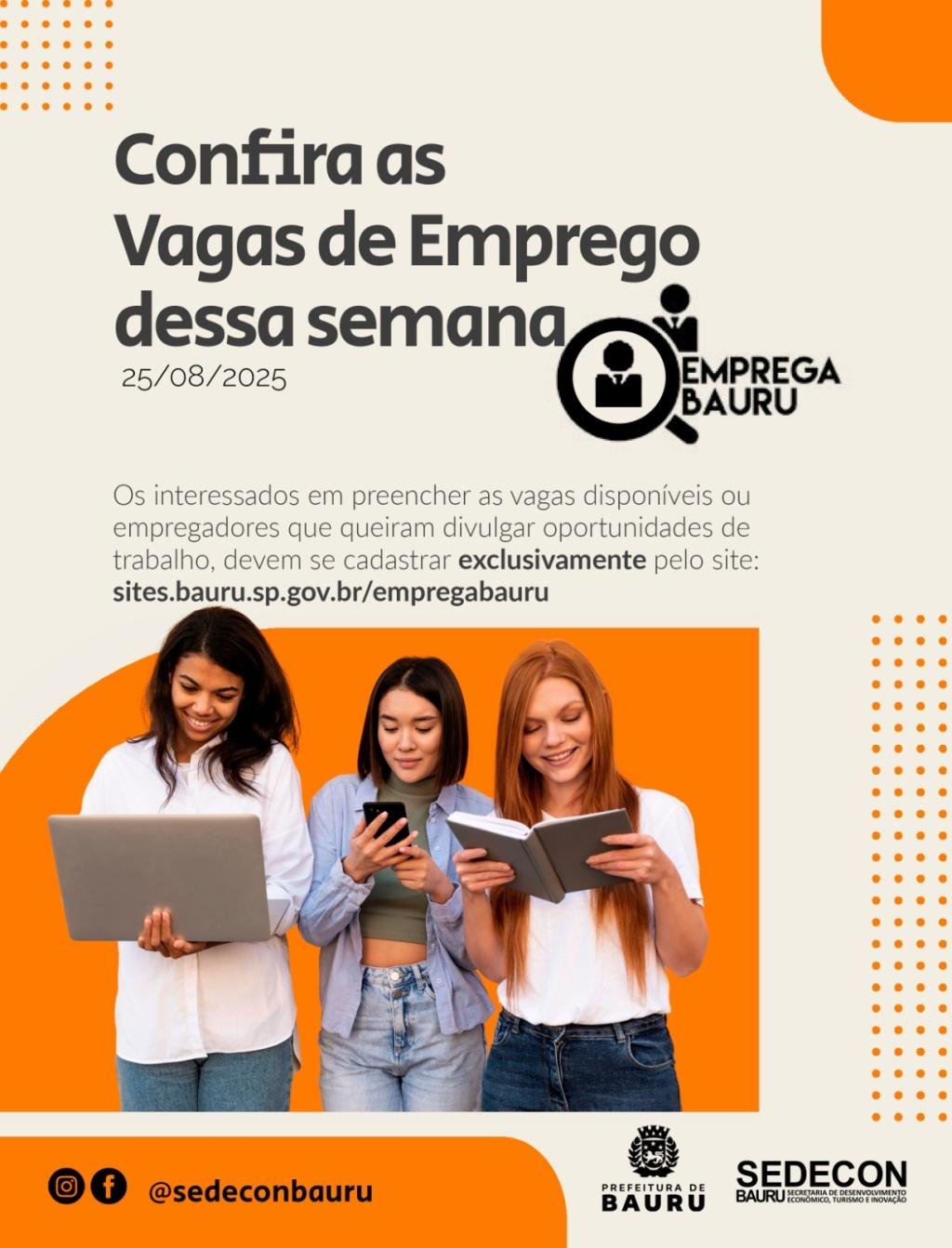 Emprega Bauru: vagas da semana 25/08/2025