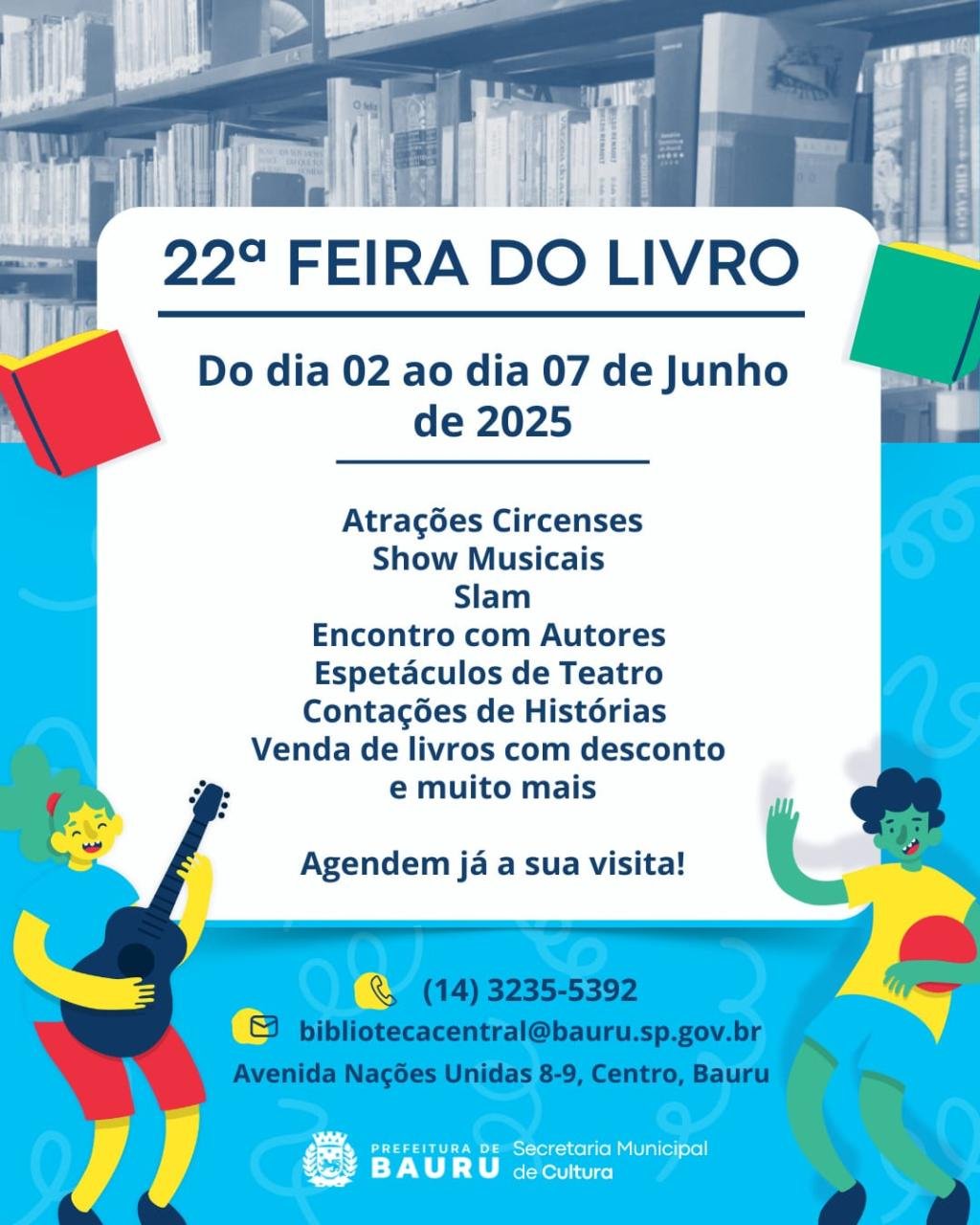22ª Feira do Livro de Bauru: Agendamento para Escolas e Grupos já está Aberto
