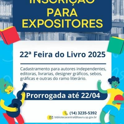 Inscrições Abertas para Expositores na 22ª Feira do Livro de Bauru