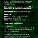 Sedecon apoia seleção com 610 vagas para auxiliar de produção em Bauru