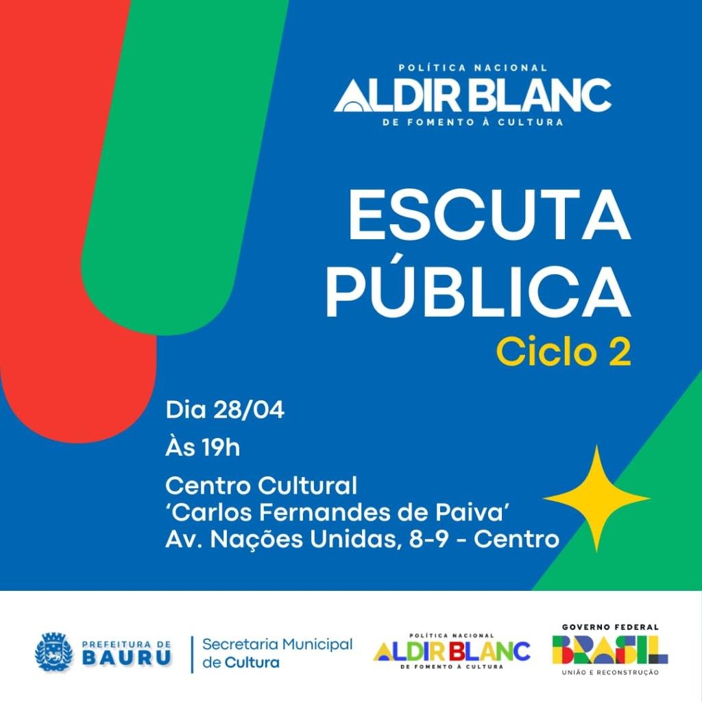 Escuta Pública em Bauru Discute Novo Ciclo da Política Nacional Aldir Blanc em 2025