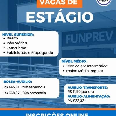 Funprev abre vagas de estágio em Bauru com bolsas de até R$ 668,97