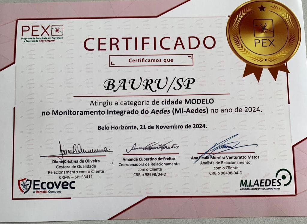 Programa de Prevenção e Controle do mosquito da dengue em Bauru ganha destaque nacional