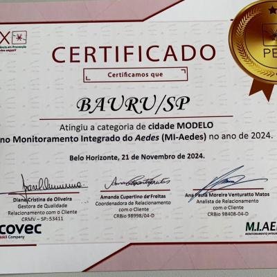 Programa de Prevenção e Controle do mosquito da dengue em Bauru ganha destaque nacional