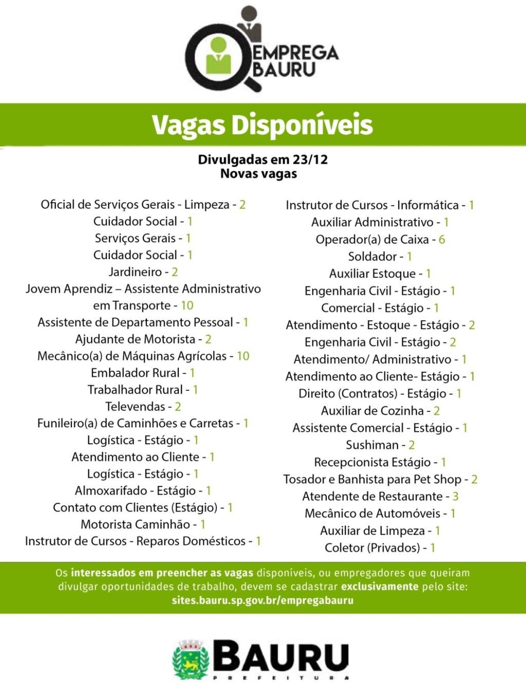 Emprega Bauru: vagas da semana