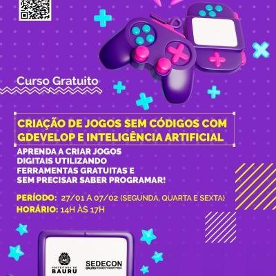 ‘Criação de jogos sem códigos com GDevelop e Inteligência Artificial’ será o primeiro curso de 2025 oferecido pelo CIT