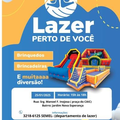 Programa ‘Lazer Perto de Você’ terá primeira atividade do ano neste sábado