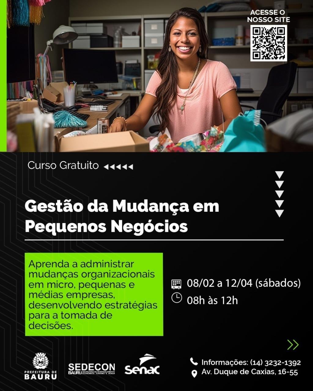Curso ‘Gestão da Mudança em Pequenos Negócios’ segue com inscrições abertas no CIT em parceria com o Senac-Bauru