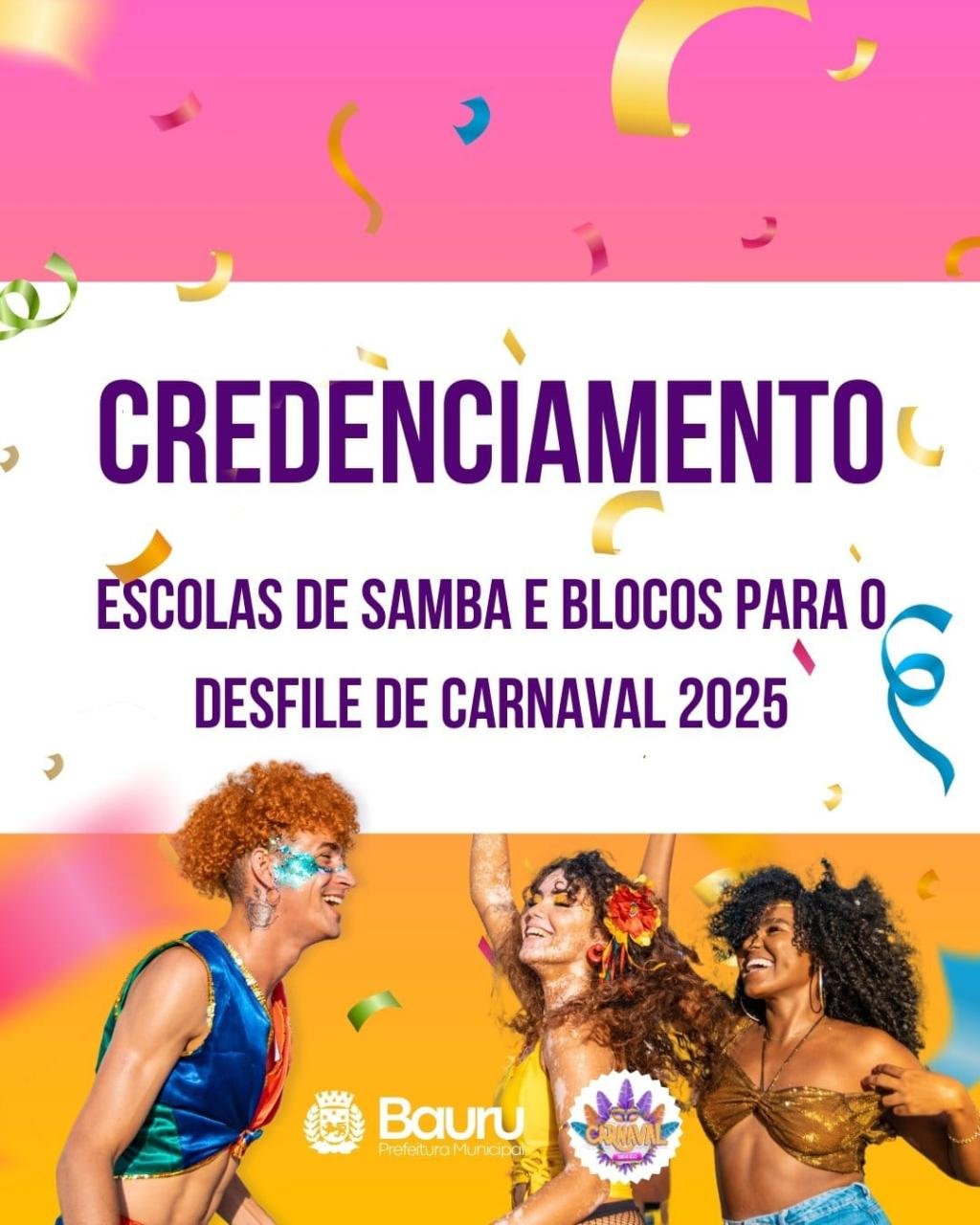 Secretaria de Cultura encerra chamamento público para desfile das escolas de samba e blocos no Carnaval de Bauru nesta segunda-feira