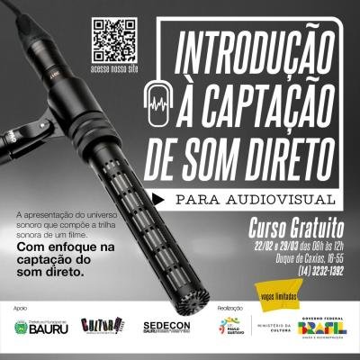 CIT disponibiliza oficina gratuita de Captação de Som Direto para Audiovisual por meio da Lei Paulo Gustavo