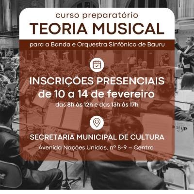 Secretaria de Cultura encerra inscrições para curso preparatório para Banda e Orquestra e iniciação musical nesta sexta-feira