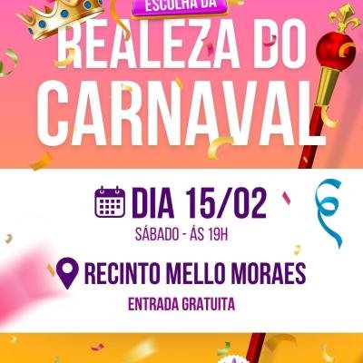 Secretaria de Cultura realiza o concurso para escolha da Realeza do Carnaval neste sábado