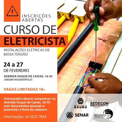 Sedecon realiza curso de eletricista em parceria com Fetaesp e Senar