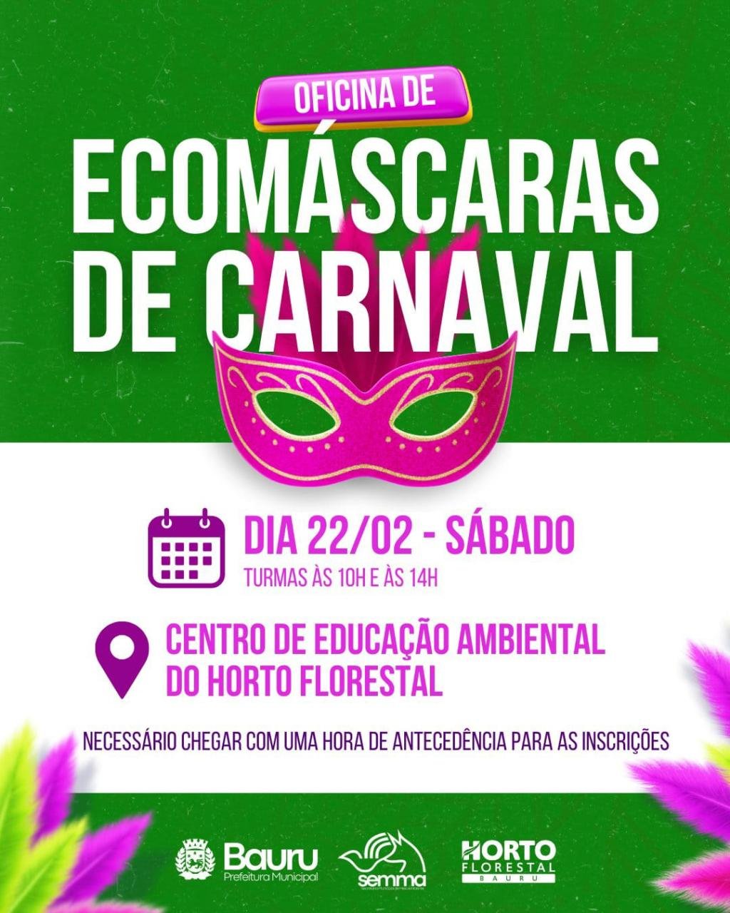 Horto Florestal de Bauru realiza oficina de ecomáscaras de Carnaval