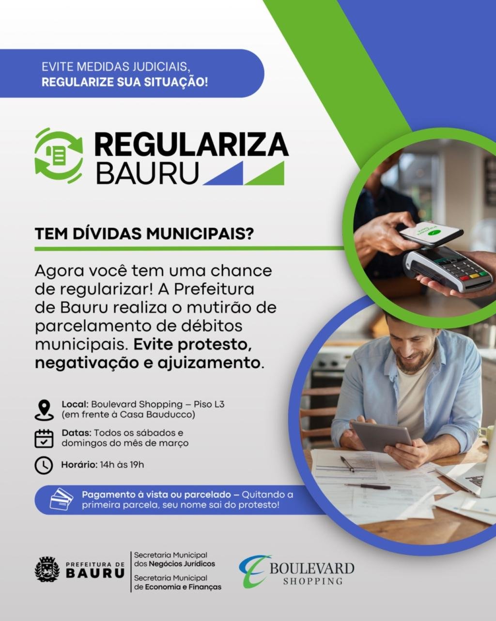‘Regulariza Bauru’ terá mutirão para atendimento aos contribuintes e parcelamento de dívidas municipais