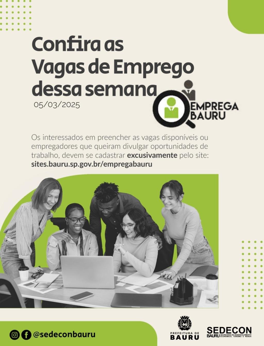 Emprega Bauru: vagas da semana - 05/03/2025