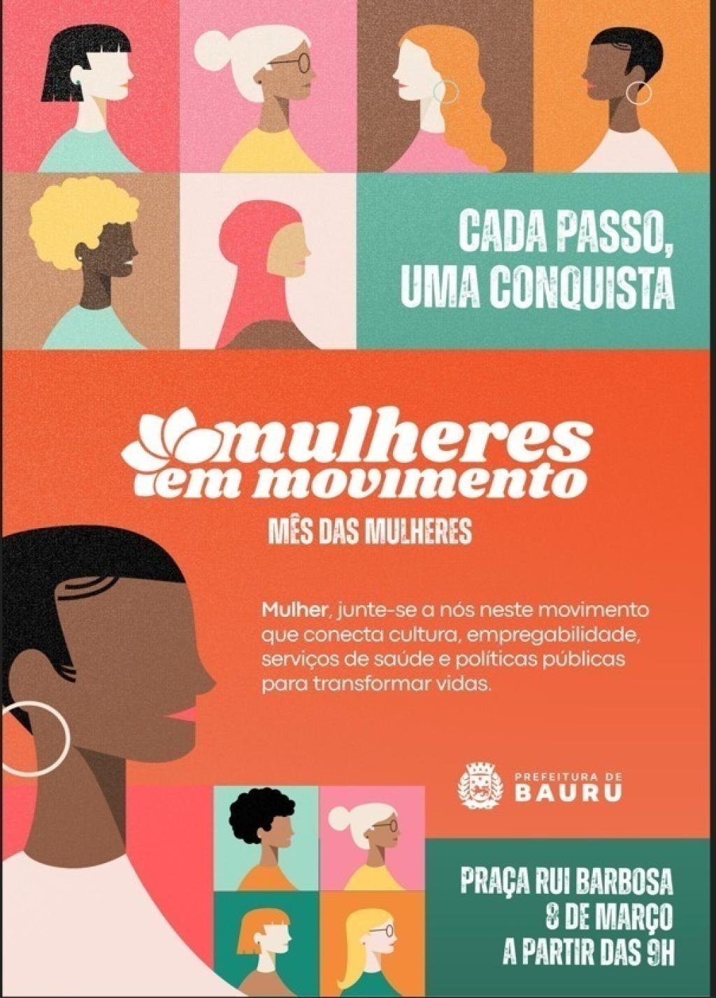 Evento ‘Mulheres em Movimento’ comemora o Dia Internacional da Mulher neste sábado na Praça Rui Barbosa