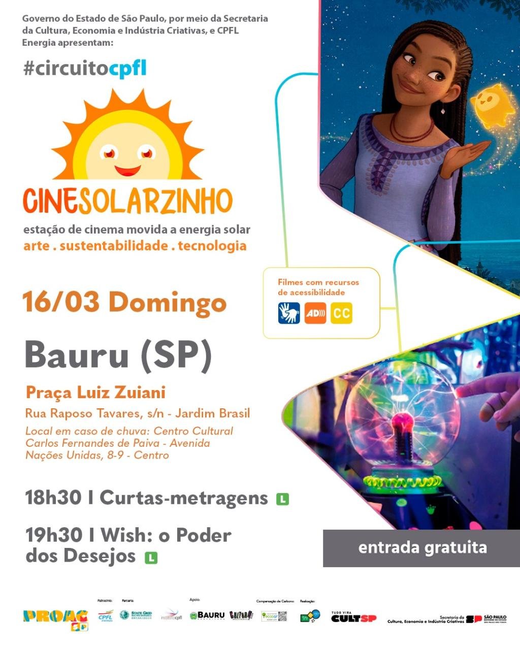 CineSolarzinho chega em Bauru com sessões de cinema movido a energia solar, pipoca e atrações gratuitas para as famílias