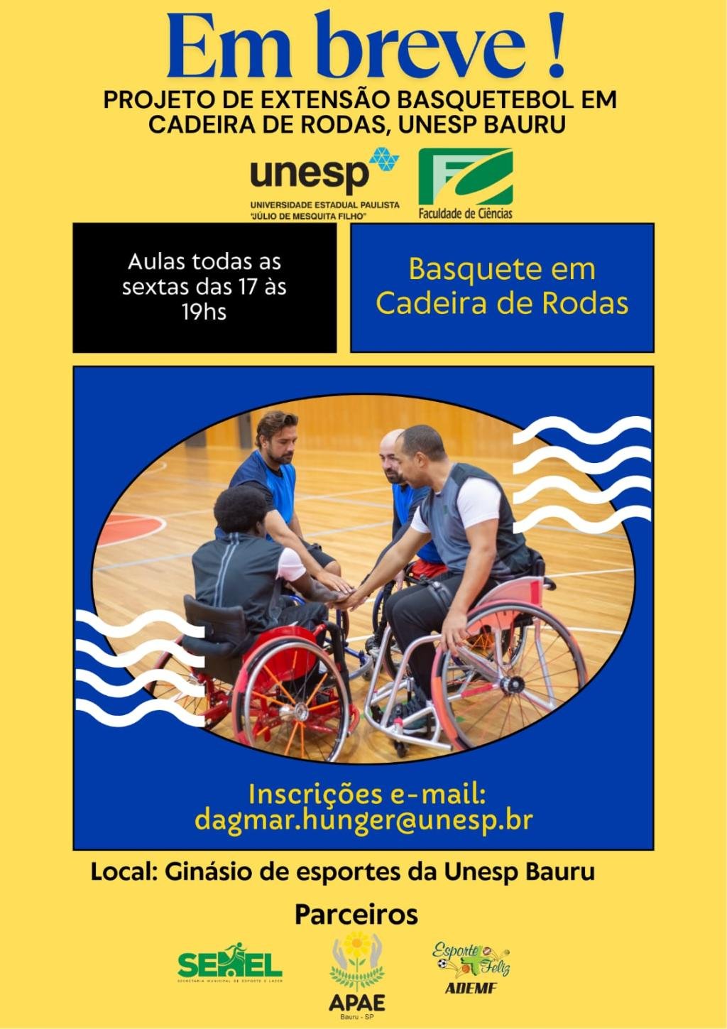 Projeto de Basquetebol em Cadeiras de Rodas da Unesp está com inscrições abertas