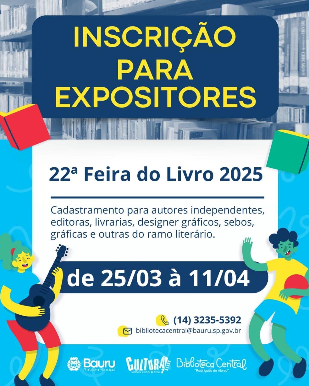 Secretaria de Cultura encerra nesta sexta-feira as inscrições de expositores para a 22ª Feira do Livro